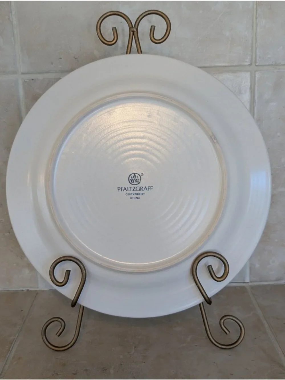 Set of 2 Vintage Blue Pfaltzgraff Villa Flora Stoneware Dinner Plates 11